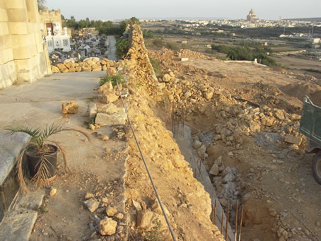 B7 Foundations of new side wall next to Chapel