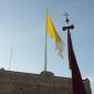 B6 Papal flag flies on the Parish Offices