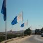 A9 Flags on main road approaching Xaghra