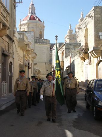 A1 Xaghra Scout Group marching down January Street