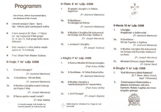 B - Formazzjoni fil-Liturgija - Programm