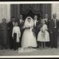 F4 After Mass 1959 - parents, witnesses,bridesmaid, pageboy and bestman