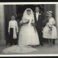 F3 After Mass 1959 with pageboy and bridesmaid