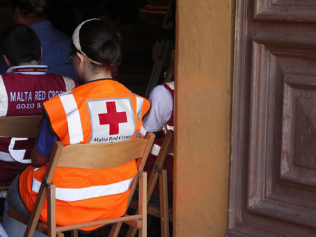 G5 Malta Red Cross members stand by