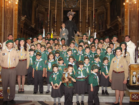 G9 Group photo with statue of St John Bosco