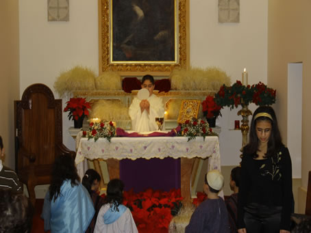 A3 In catacombs Priest Dionisius celebrates the Holy Eucharist