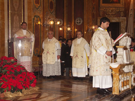 D6 Deacon reads the passage describing the Birth of Jesus