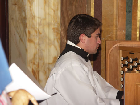 A8 Seminarian Mario Curmi on the organ