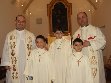 F8 Celebrants with the new altar boys