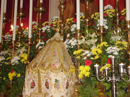 M9 Flower bedecked altar