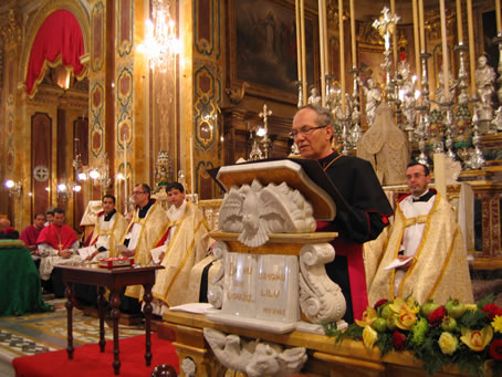 B1 Mgr Salv Debrincat Curia Chancellor reads the edict