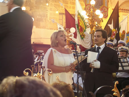 D9 Xaghra Soprano Rita Dimech sings during the hymn