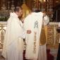 F2 On behalf of his family Fr Michael presents an embroidered chasuble to the Parish Church