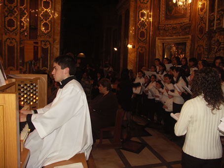 E7 Seminarian Mario Curmi at the Organ