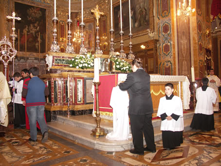 A1 Placing the Holy Oils next to the High Altar