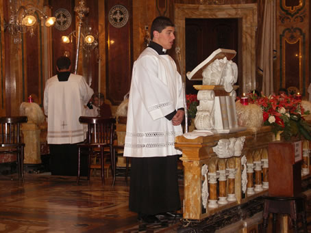 A1 Senior Altar Boy Tabone with prayers before Mass