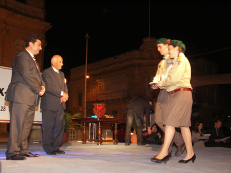 J1 Scouts from Xaghra Scout Group carry the prestigious trophy