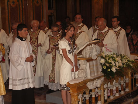 116 Daphne, Fr Caruana's sister, reading prayers of the faithful