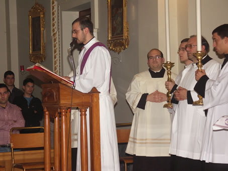 C1 Deacon Maximilian Grech reading The Gospel