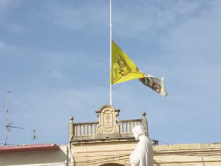 02 Flag flies at half mast on Archpriest's residence