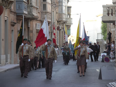 024 Cortege marching up Triq it-Tigrija