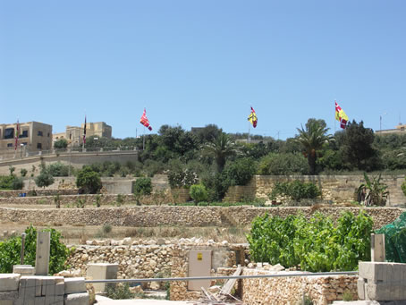 009 Flags decorate entrance to Xaghra