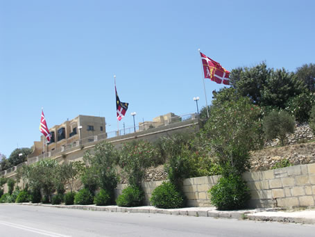 012 Flags decorate entrance to Xaghra