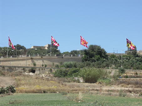 011 Flags decorate entrance to Xaghra