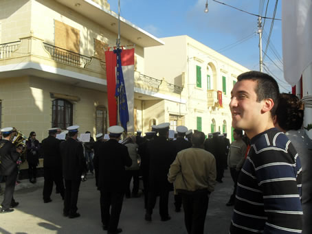 A9 Victory Band past the Church