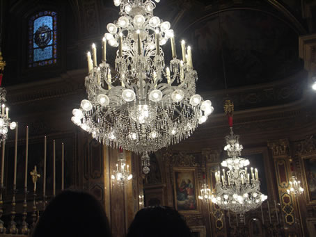 H1 Chandeliers one on each side of the presbytery