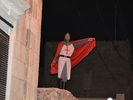 202 Lone reveller at midnight on top of wall