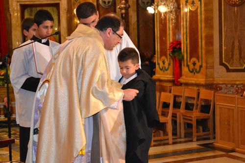 041 Carl Mercieca being invested as new altar boy