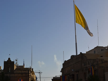 017 Papal flag on Parish Offices