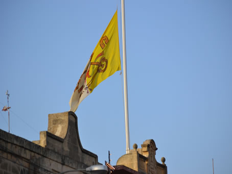 004 Flag at half mast on Archpriest's house