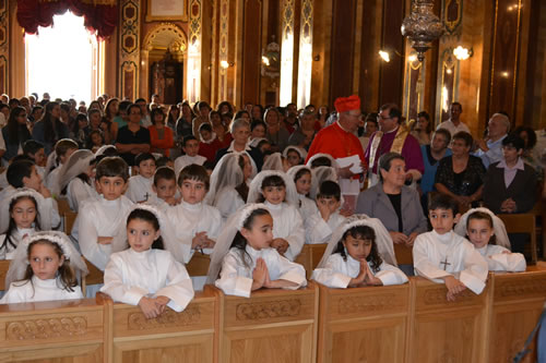 71 Meeting children who recently received their First Holy Communion