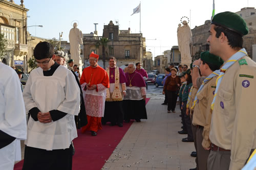 27 Xaghra Scout Group welcomes the Cardinal