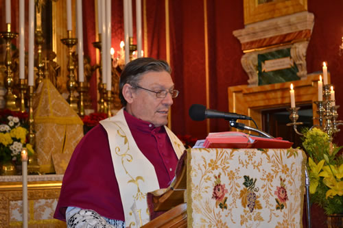 29 Church Rector Can Michael Borg during Vespers