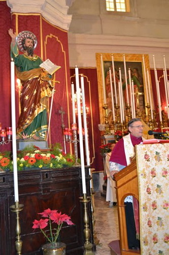 31 Church Rector Can Michael Borg during Vespers