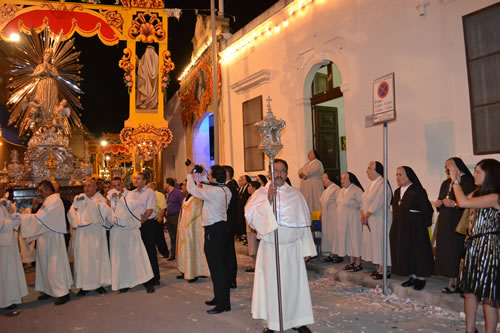 DSC_0216 Franciscan Sisters in background singing Salve Regina