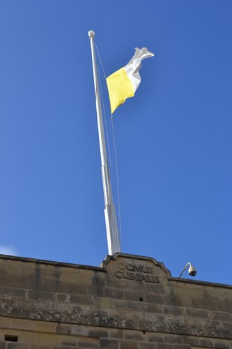 DSC_0156 Flag on Parish Offices at Half Mast