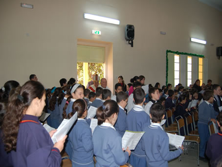 B2 H.L. Bishop Cauchi entering the Hall