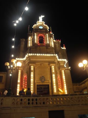 G4 Nazzarenu Church illuminated for the Festa