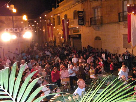 A4 Audience seated in front  of Church